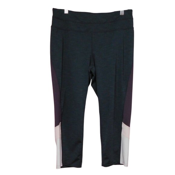 SALE Tangerine Womens L Black Heather Crop Leggings Activewear Yoga Pants - Picture 1 of 12